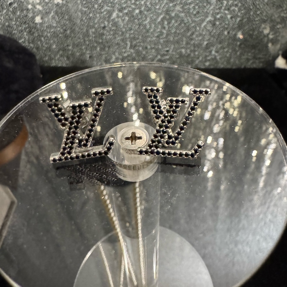 Louis Vuitton Black and Silver Earrings